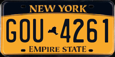NY license plate GOU4261