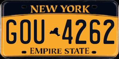 NY license plate GOU4262