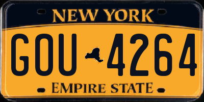 NY license plate GOU4264