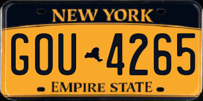 NY license plate GOU4265
