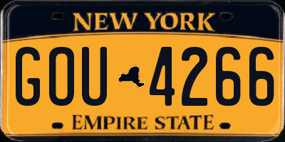 NY license plate GOU4266