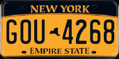NY license plate GOU4268
