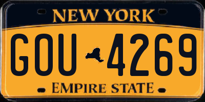 NY license plate GOU4269