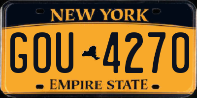 NY license plate GOU4270