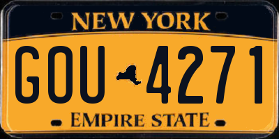 NY license plate GOU4271
