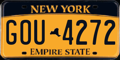 NY license plate GOU4272