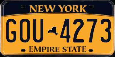 NY license plate GOU4273