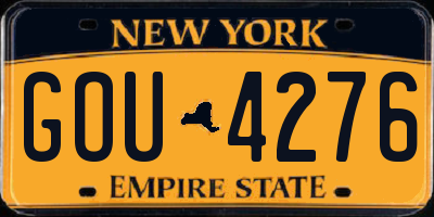 NY license plate GOU4276