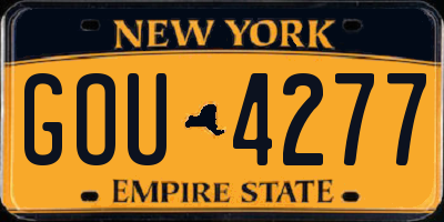NY license plate GOU4277