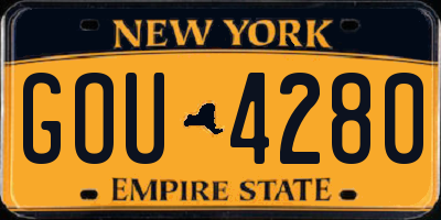 NY license plate GOU4280