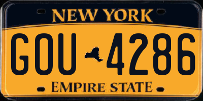 NY license plate GOU4286