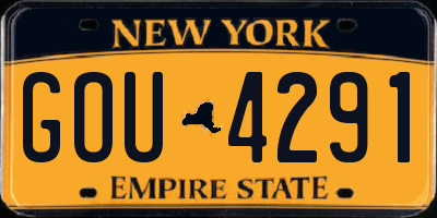 NY license plate GOU4291
