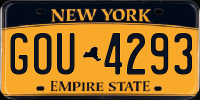 NY license plate GOU4293