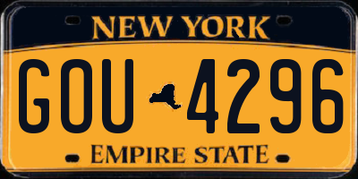 NY license plate GOU4296