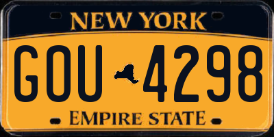 NY license plate GOU4298