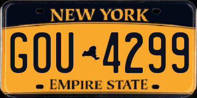 NY license plate GOU4299