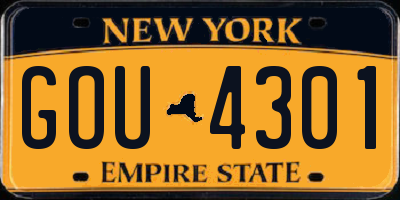 NY license plate GOU4301