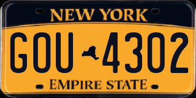 NY license plate GOU4302