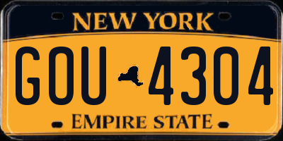 NY license plate GOU4304