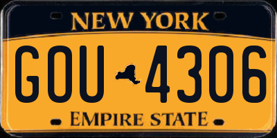 NY license plate GOU4306