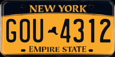 NY license plate GOU4312