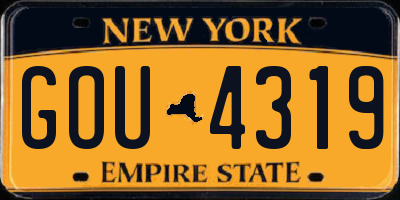 NY license plate GOU4319