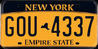 NY license plate GOU4337