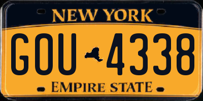 NY license plate GOU4338