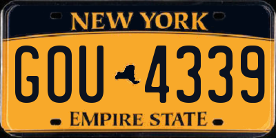 NY license plate GOU4339