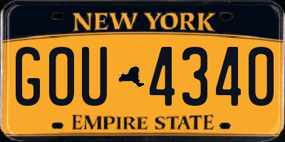 NY license plate GOU4340