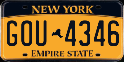 NY license plate GOU4346