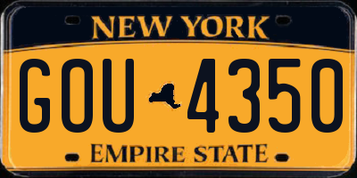 NY license plate GOU4350