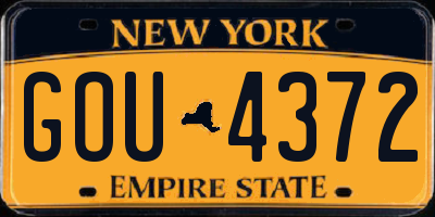 NY license plate GOU4372