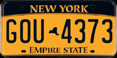 NY license plate GOU4373