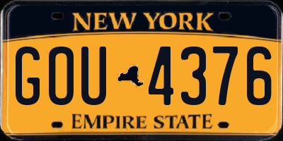 NY license plate GOU4376