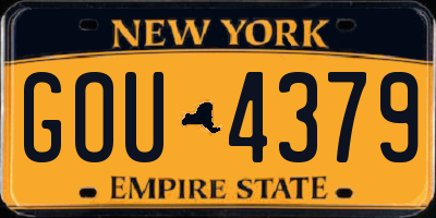NY license plate GOU4379