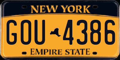 NY license plate GOU4386
