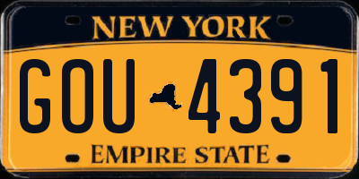 NY license plate GOU4391