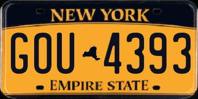 NY license plate GOU4393