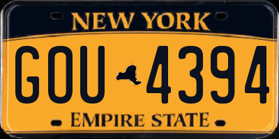 NY license plate GOU4394