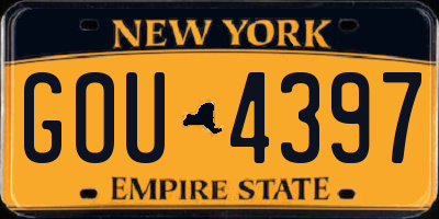 NY license plate GOU4397