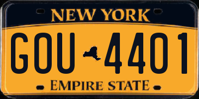 NY license plate GOU4401