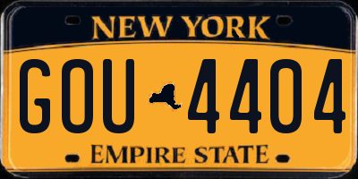 NY license plate GOU4404