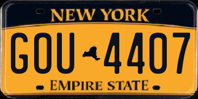NY license plate GOU4407