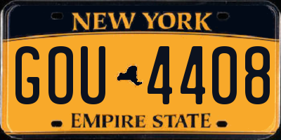 NY license plate GOU4408
