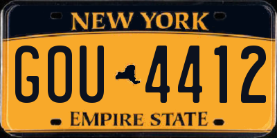 NY license plate GOU4412