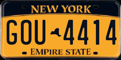NY license plate GOU4414