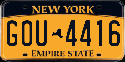 NY license plate GOU4416