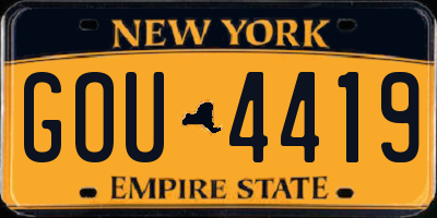 NY license plate GOU4419