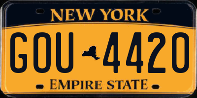 NY license plate GOU4420